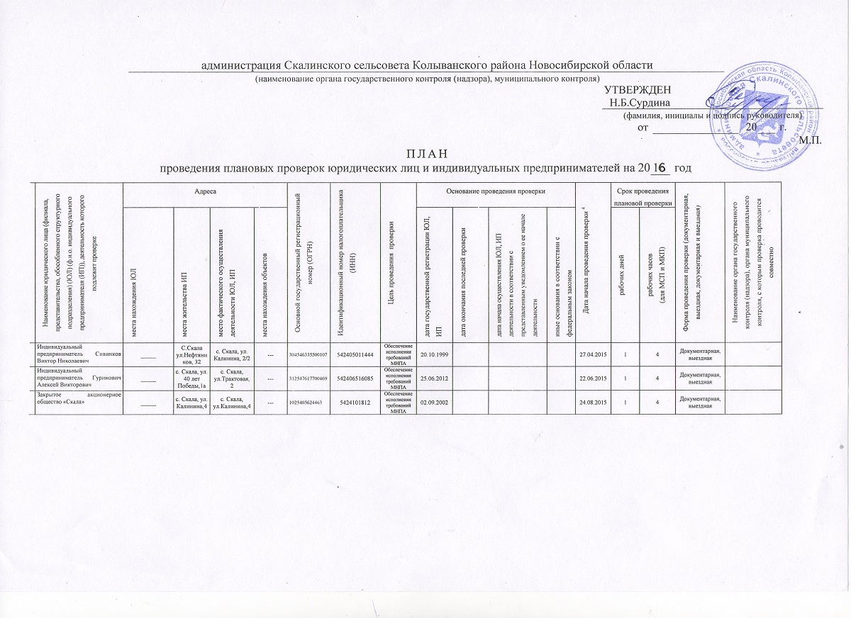 План проверок на 23 год